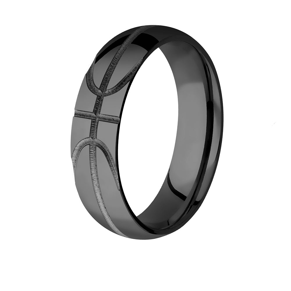 Black on Black Basketbabll Ring - 6mm - Camo Ever After