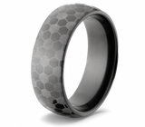 Black Soccer Ring - 8mm Zirconium 