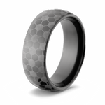 Black Soccer Ring - 8mm Zirconium 
