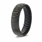 Damascus Steel Ring - Black Acid Etched 6mm 