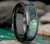 Zirconium Ring with Black Mother of Pearl Inlay 