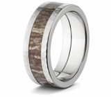 Hammered Edge Mossy Oak Camo Ring - 8mm 