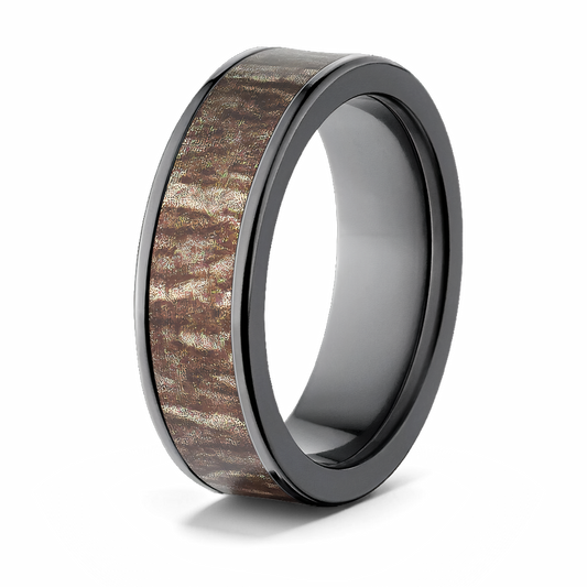 Mossy Oak Bottomland Black Camo Ring - Pick Width 