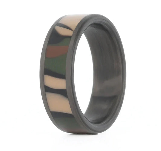 camo ring with carbon fiber sleeve