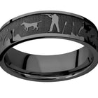 Laser Carved Duck Hunt Scenery Ring - 7mm Zirconium 