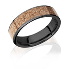Tan Dinosaur Bone Wedding Band - Black 4mm - 8mm 