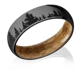 Black Forest Tree Line Ring wilth Whiskey Barrel Sleeve - Camo Ever After