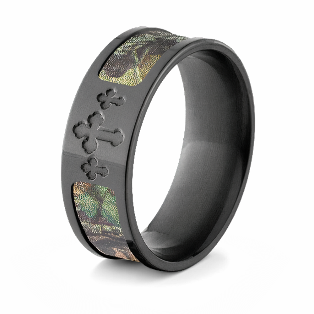 Camo Three Cross Ring - Mossy Oak 