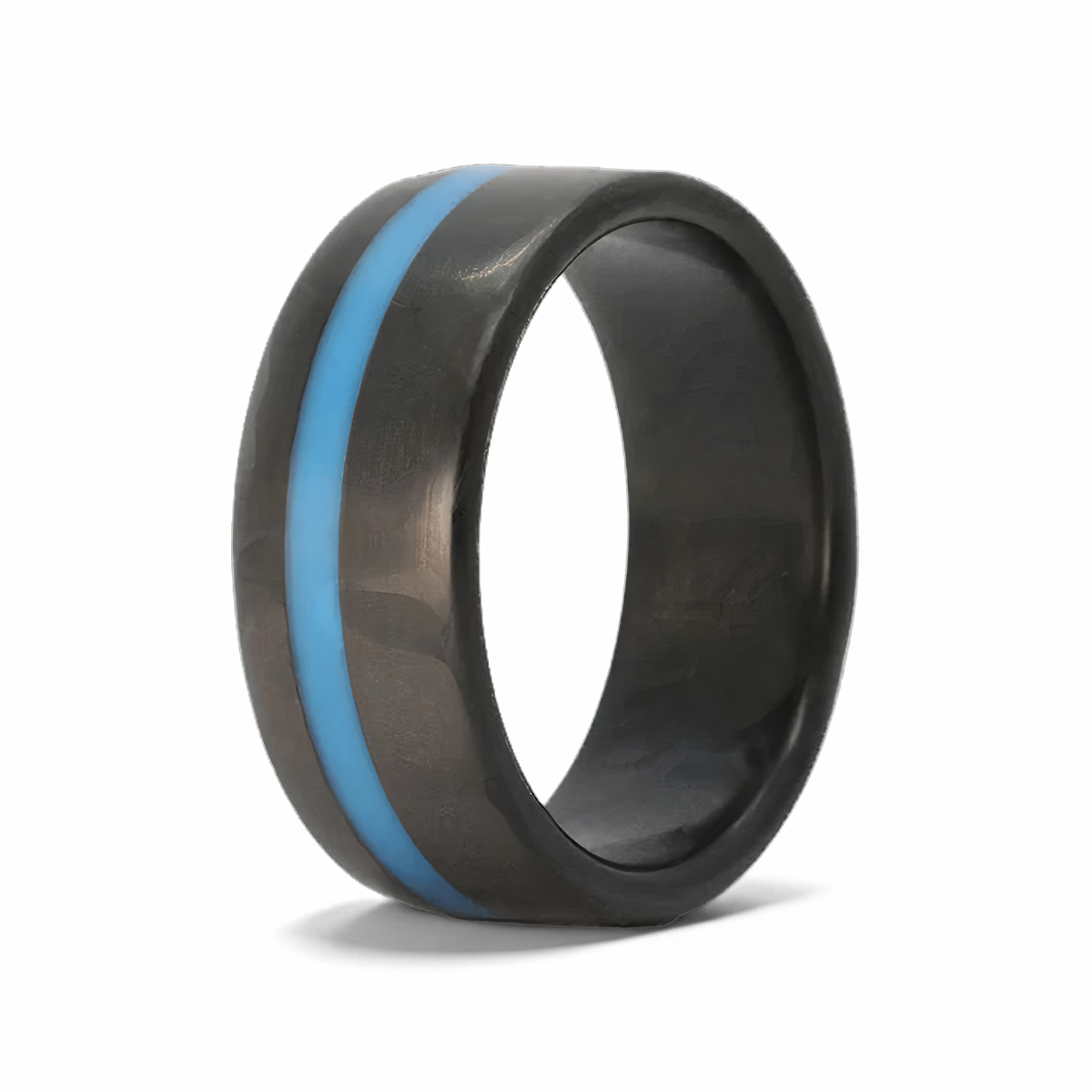 Carbon Fiber Thin Blue Line Ring 
