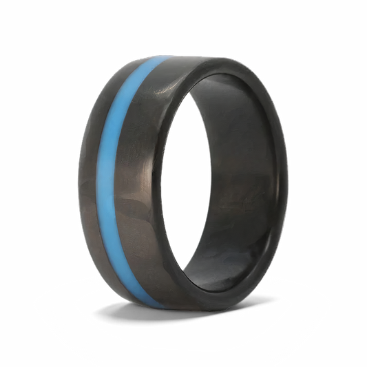 Carbon Fiber Thin Blue Line Ring 