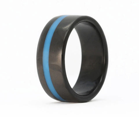 Carbon Fiber Thin Blue Line Ring