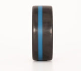 Carbon Fiber Thin Blue Line Ring 