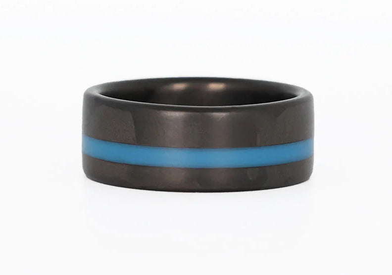 Carbon Fiber Thin Blue Line Ring 