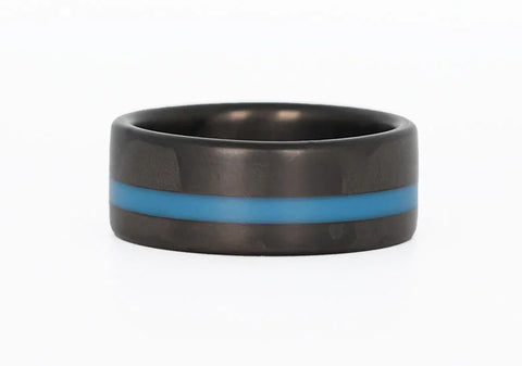 Carbon Fiber Thin Blue Line Ring
