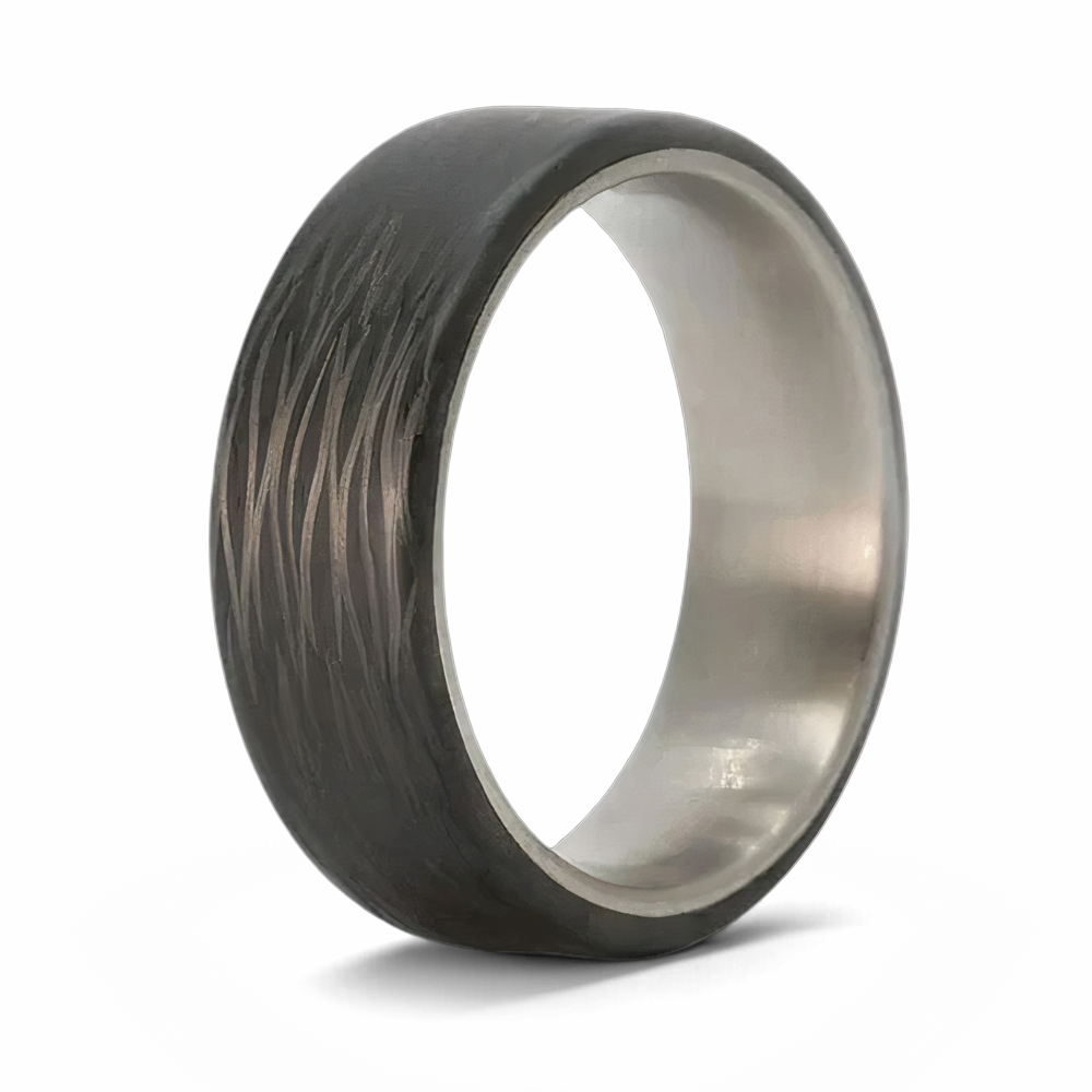Carbon Fiber Wedding Band with Titanium Sleeve 