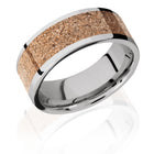 Tan Dinosaur Bone Wedding Band - Cobalt 4mm - 8mm 