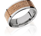 Tan Dinosaur Bone Wedding Band - Cobalt 4mm - 8mm 