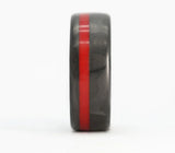 Thin Red Line Ring in Carbon Fiber 