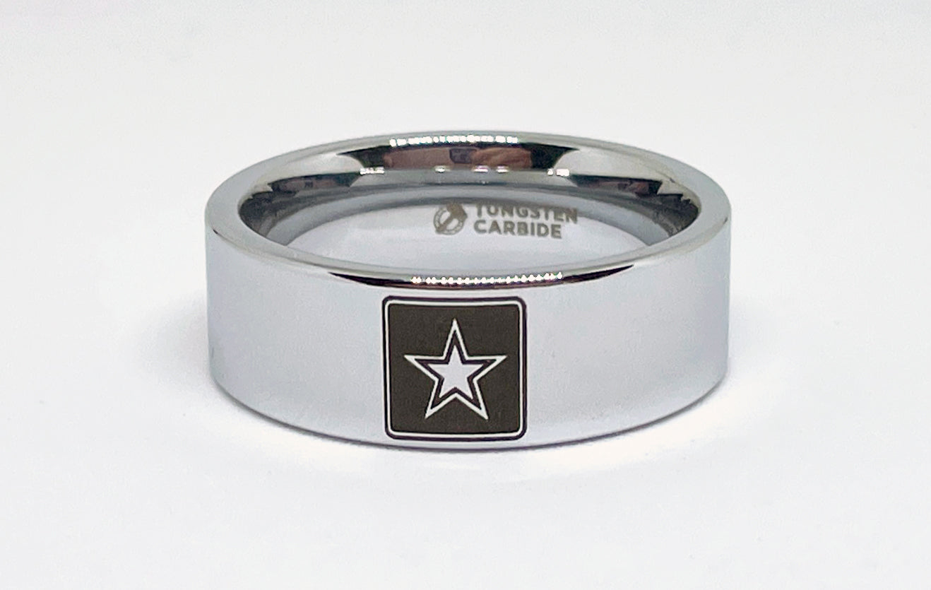 Clearance Army Logo Ring 8mm - SIZE 10.5 