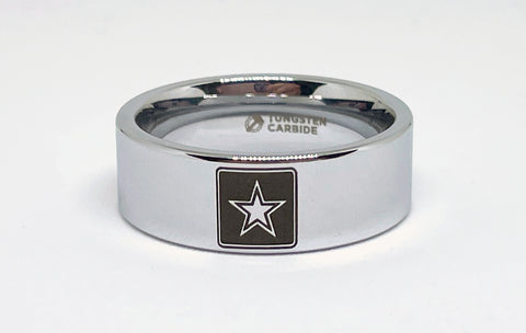 Clearance Army Logo Ring 8mm - SIZE 10.5