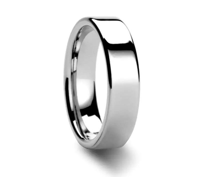 Flat Polished Cobalt Chrome Ring 4mm - 8mm - Camo Ever After