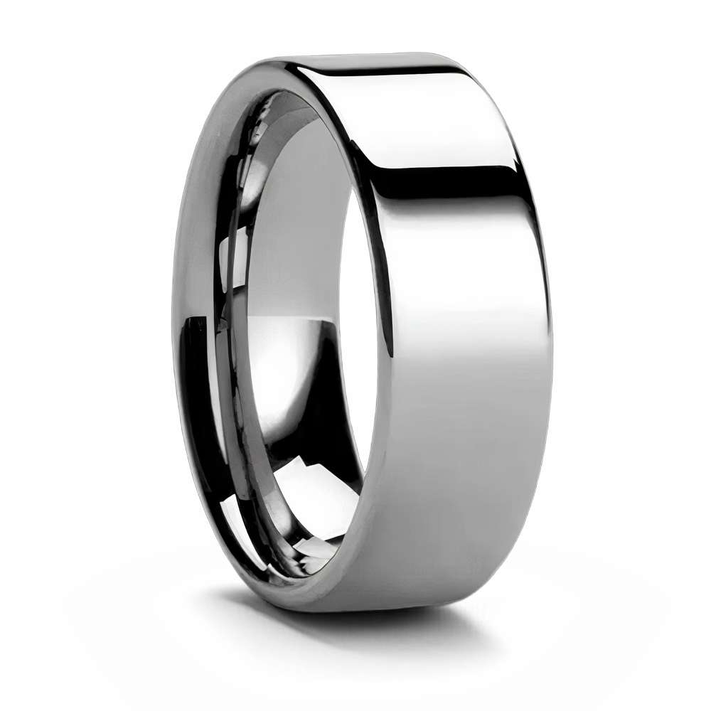 Flat Polished Cobalt Chrome Ring 4mm - 8mm 