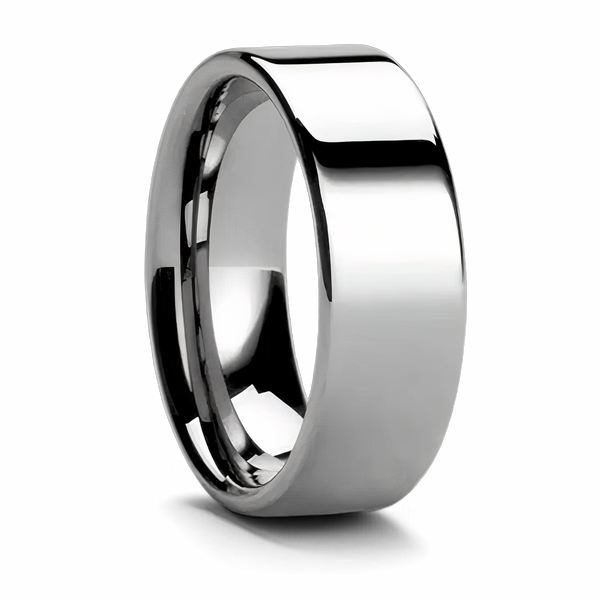 Flat Polished Cobalt Chrome Ring 4mm - 8mm 