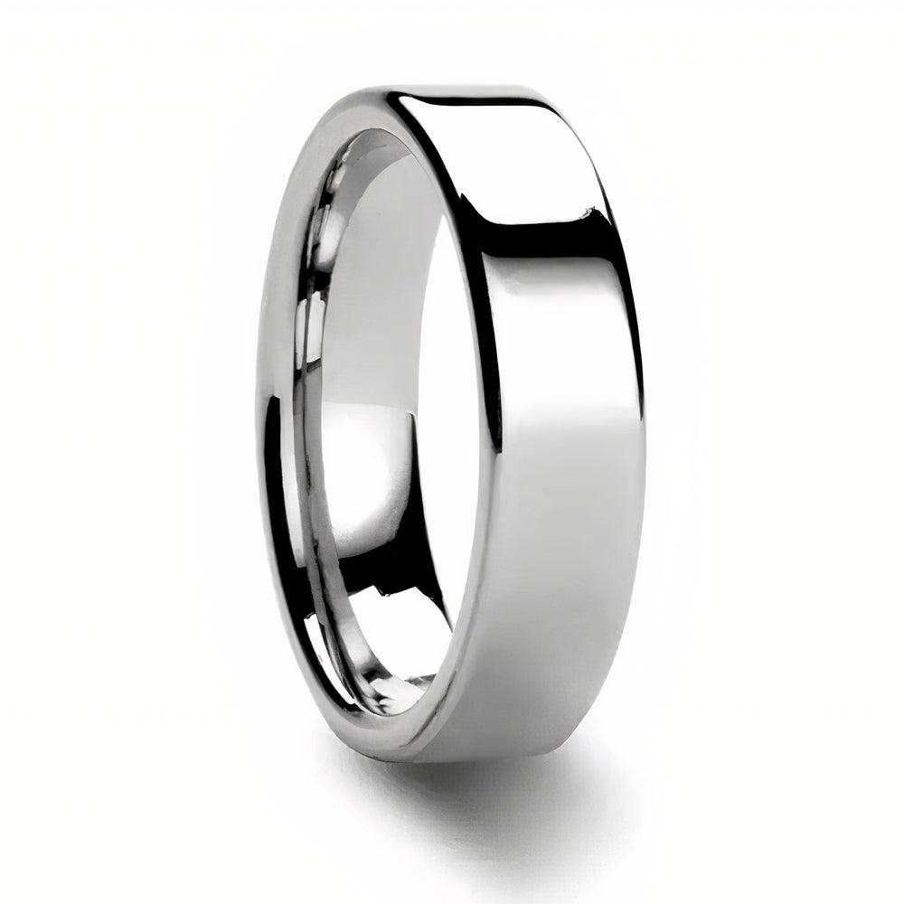 Flat Polished Cobalt Chrome Ring 4mm - 8mm 