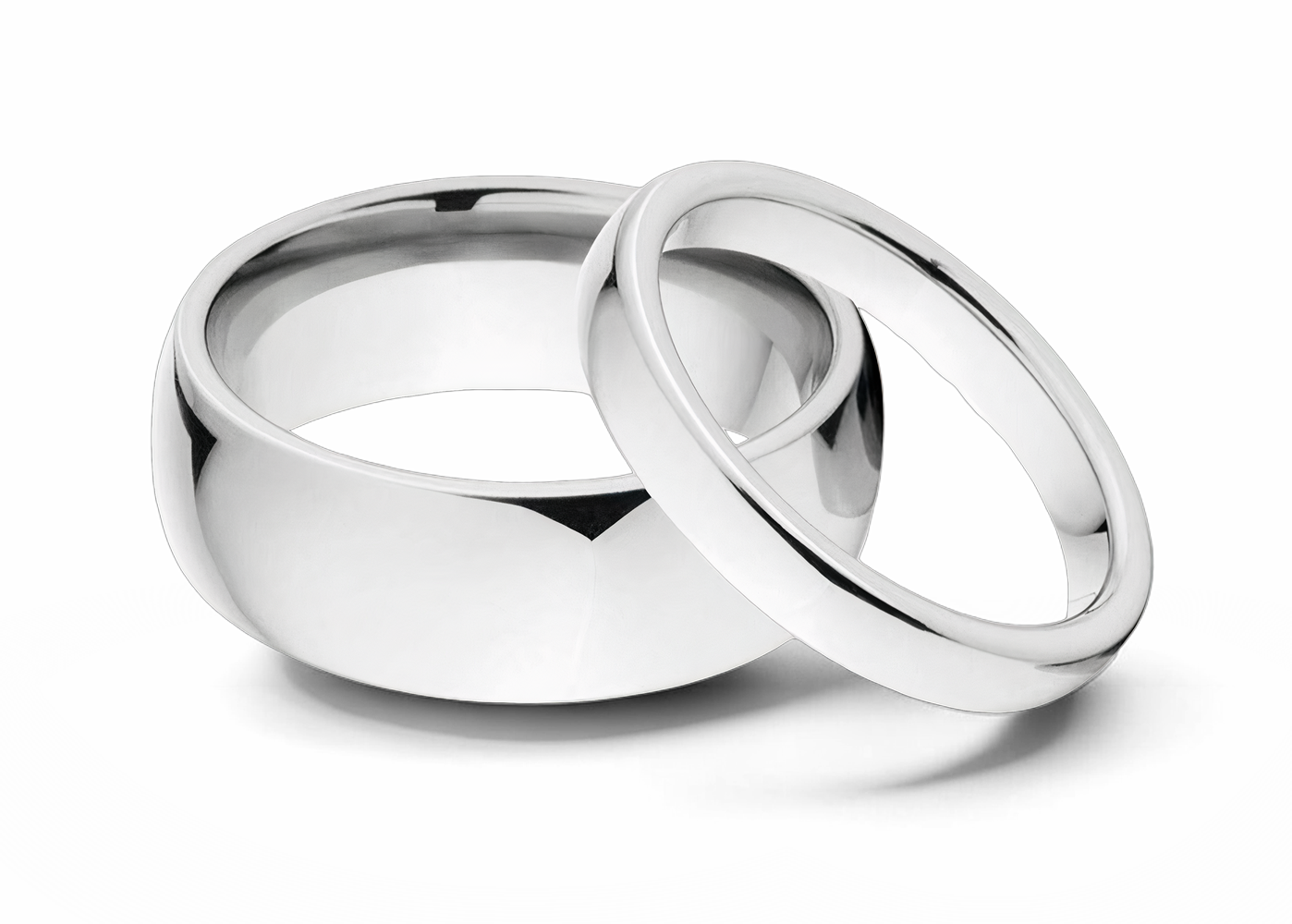 Cobalt Wedding Ring Set - 3mm & 8mm 
