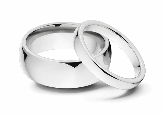 Cobalt Wedding Ring Set - 3mm & 8mm 