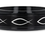 Spinning Center Jesus Fish Tungsten Ring 
