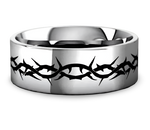 Crown of Thorns Ring Flat Tungsten 
