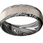 Acid Etched Damascus Antler Ring - Camo Ever After