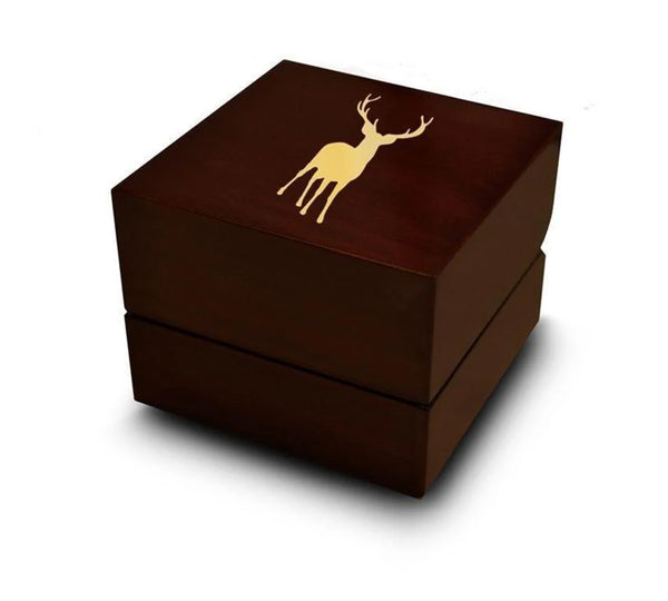 Deer Stag Dark Wood Ring Box