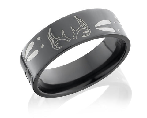 Clearance Deer Track and Antlers Ring - SIZE 11.5