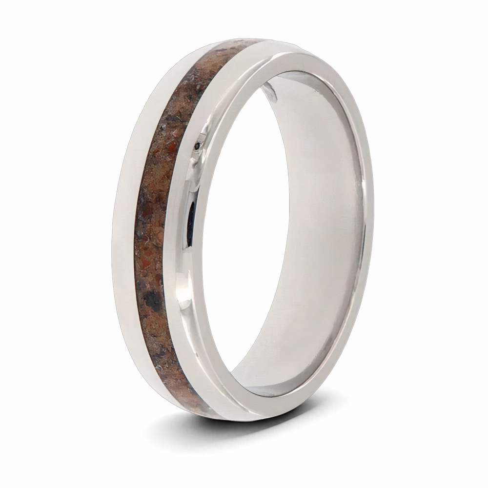 Dinosaur Bone Wedding Band - 6mm Domed 