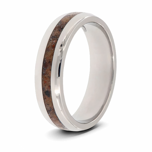 Dinosaur Bone Wedding Band - 6mm Domed 