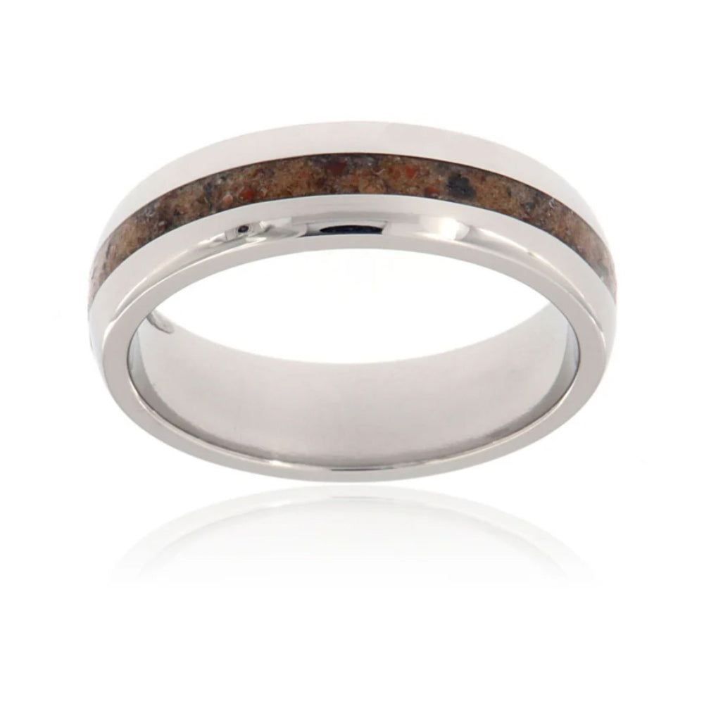Dinosaur Bone Wedding Band - 6mm Domed - Camo Ever After