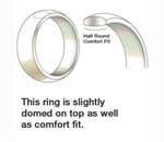 Domed Tungsten Ring with Sandblasted Crystalline Finish 