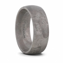 Domed Titanium Ring with Meteorite Pattern 