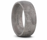 Domed Titanium Ring with Meteorite Pattern 