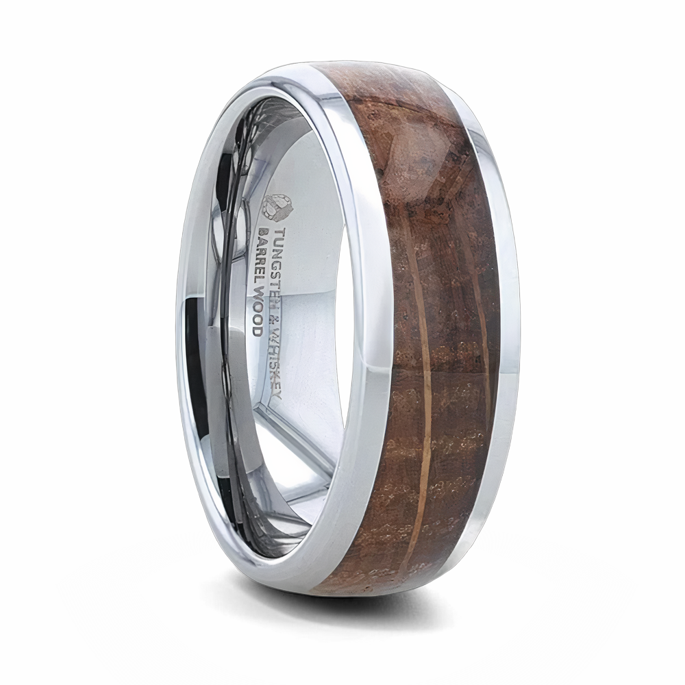 Whiskey Barrel Ring - Domed Tungsten 8mm 