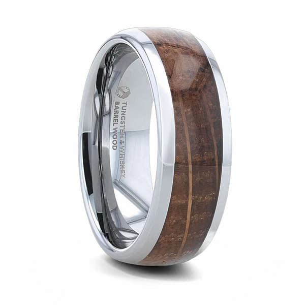 Whiskey Barrel Ring - Domed Tungsten 8mm 