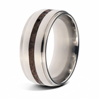 Dinosaur Bone Wedding Band - 9mm Groved Edges 