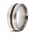 Dinosaur Bone Wedding Band - 9mm Groved Edges 