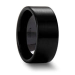 Flat Pipe Cut Black Ceramic Band - 4mm to 12mm 