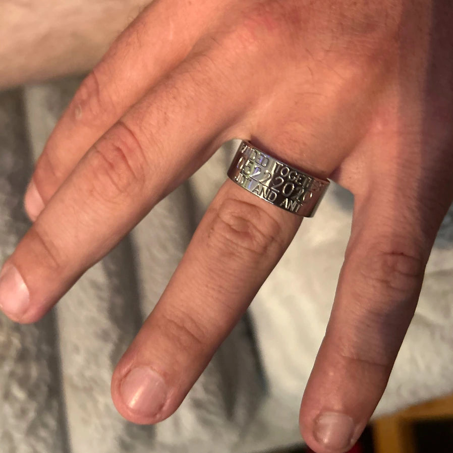 Duck Band Wedding Ring - 10mm Titanium 