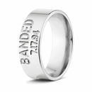 Duck Band Ring in Titanium 8mm - Customizable with Date 