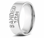 Duck Band Ring in Titanium 8mm - Customizable with Date 
