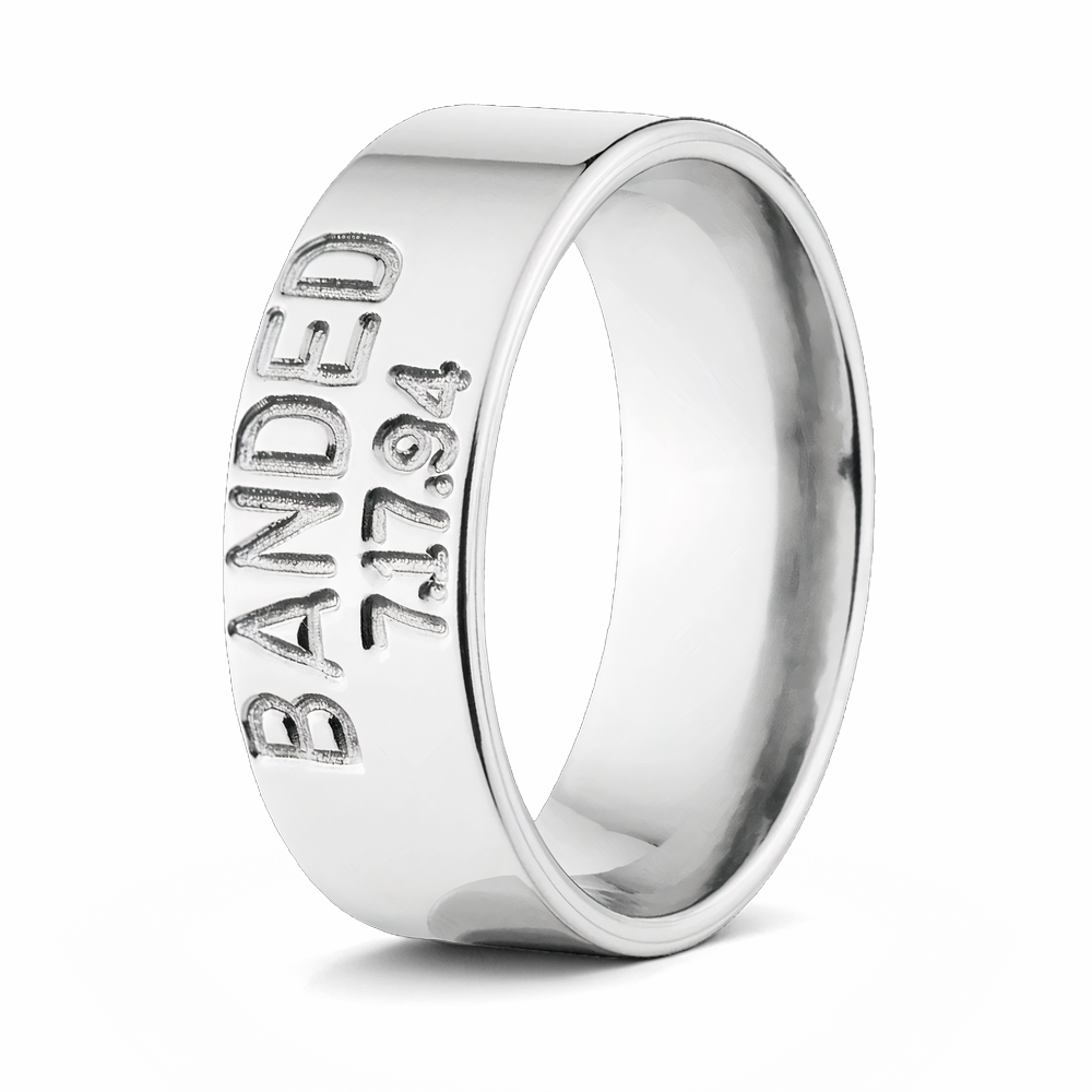 Duck Band Ring in Titanium 8mm - Customizable with Date 